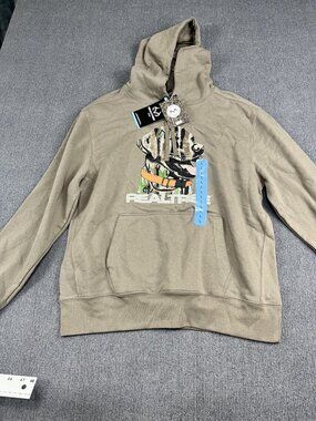 Realtree Mens Brown Dog Graphic Camo Hoodie L NWT